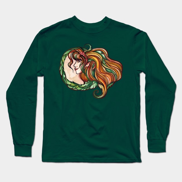 Wild Elf Dryad Girl Long Sleeve T-Shirt by bubbsnugg